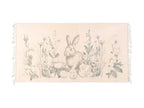 Blanc MariClò Tappeto Le Jardin des Lapins con Frange in Cotone 60x120 cm.
