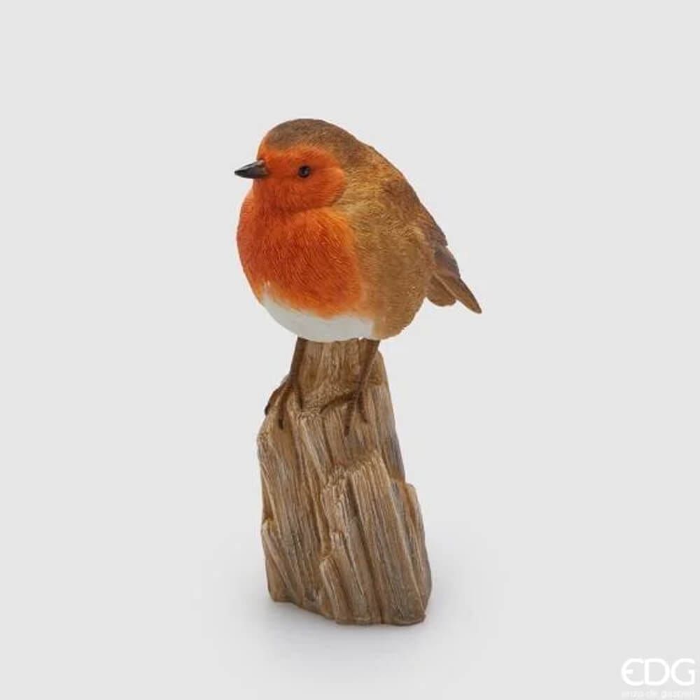 EDG Enzo De Gasperi Decoro Uccellino su Tronco H. 19 cm.