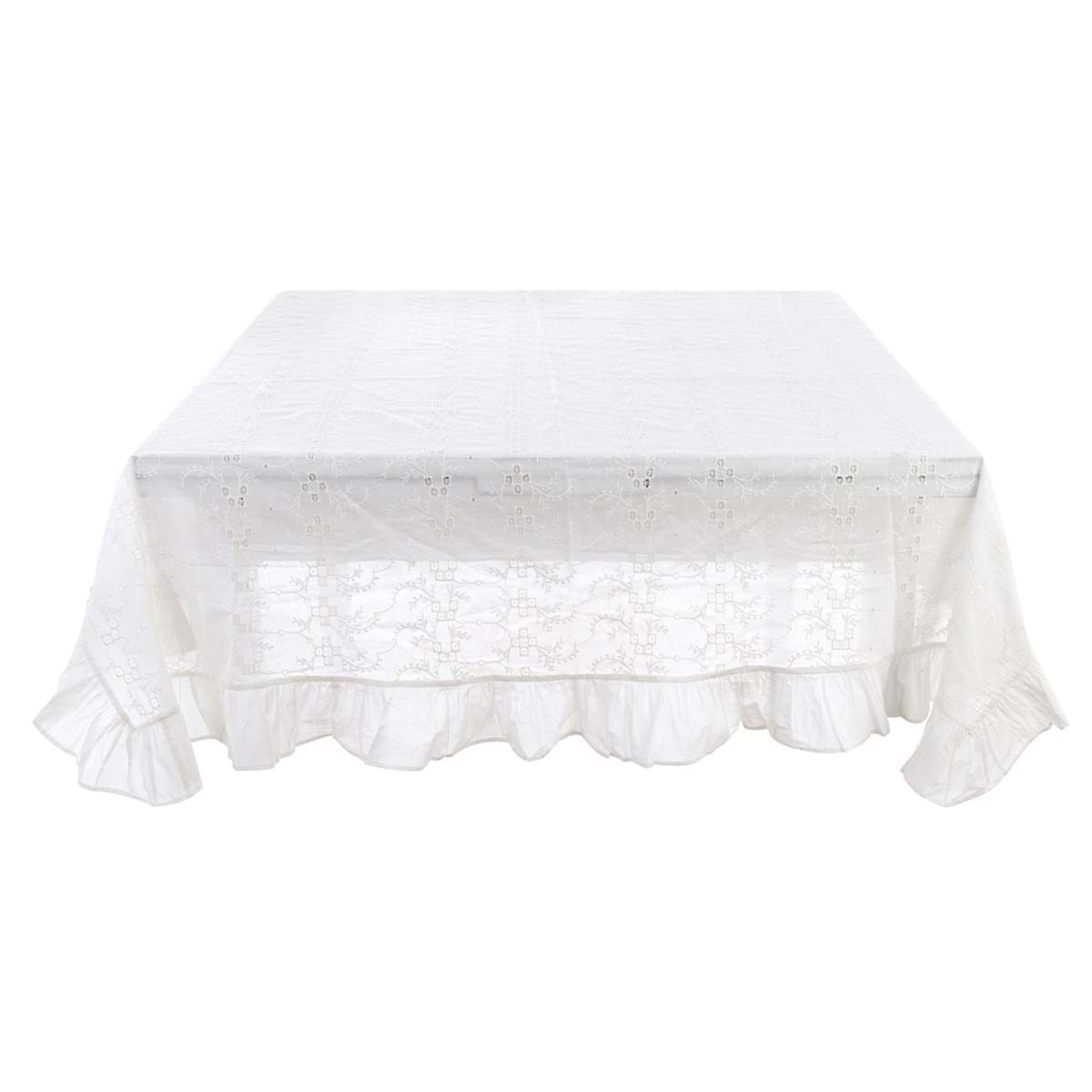 Blanc MariClò Tovaglia con Gale in Merletto Dentelle Collection in Cotone 155x155 cm.