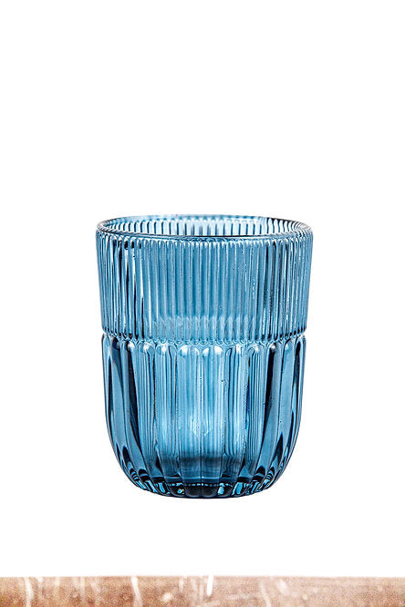 Livellara Milano Set 6 Tumbler Qualcosa d'Antico Collection in Vetro Blu H10 Ø8 cm. 280ml
