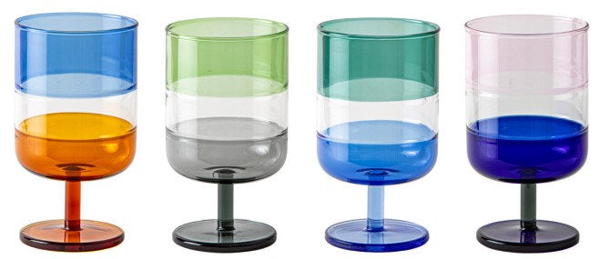 Livellara Milano Set 4 Calici Alti Stacks Collection in Vetro Borosilicato H13,5 Ø7,5 cm. 350 ml.