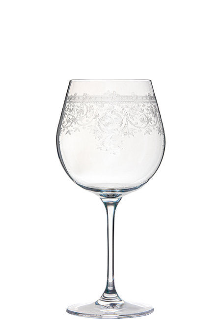 Livellara Milano Set 6 Calice Borgogna Luigi XV Collection in Vetro Inciso H21 Ø12 cm. 610ml