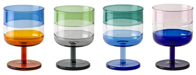 Livellara Milano Set 4 Short Tumbler Stacks Collection in Vetro Borosilicato H6,5 Ø7,5 cm. 250 ml.