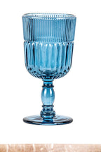 Livellara Milano Set 6 Calice Qualcosa d'Antico Collection in Vetro Blu H16 Ø8 cm. 280ml