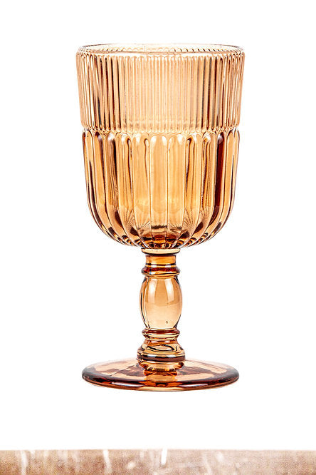 Livellara Milano Set 6 Calice Qualcosa d'Antico Collection in Vetro Ambra H16 Ø8 cm. 280ml