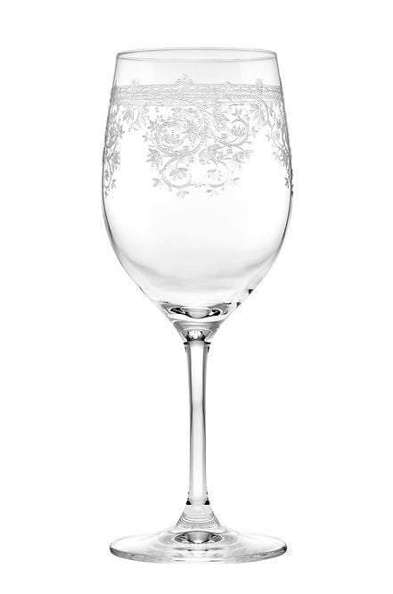 Livellara Milano Set 6 Calice Bordeaux Luigi XV Collection in Vetro Inciso H23 Ø9 cm. 500ml