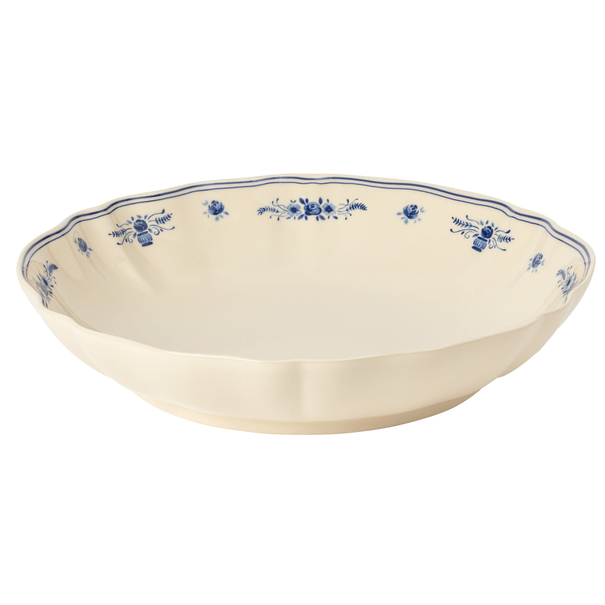 Insalatiera / Piatto da Portata Vila Collection Costa Nova Beige-Blue D. 34 cm.
