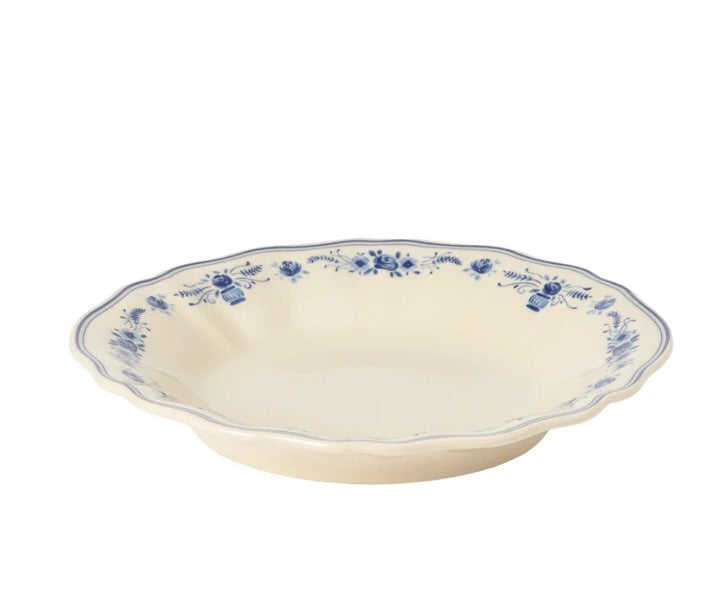 Piatto Fondo con Ala Vila Collection Costa Nova Beige-Blue D. 25 cm.