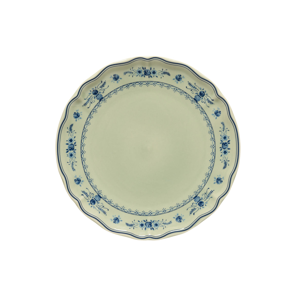Piatto Fondo con Ala Vila Collection Costa Nova Olive-Blue D. 25 cm.