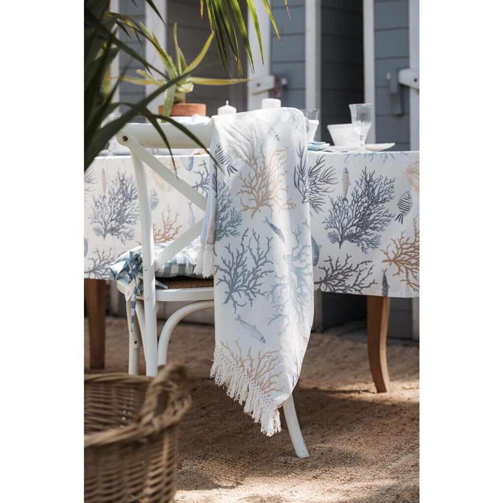 Blanc MariClò Tovaglia Cerata Summer In Love Collection in Cotone Resinato 140x240 cm.