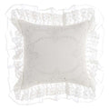 Blanc MariClò Cuscino Ricamato con Gale Dentelle Collection in Lino Bianco 45x45 cm.