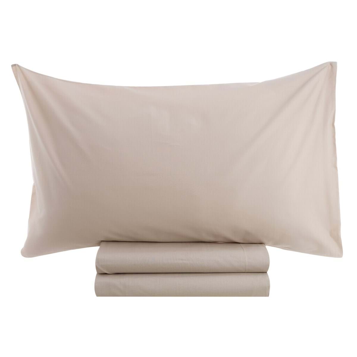 Blanc MariClò Completo Lenzuola 1 Piazza e Mezza Tuscany Collection in 100% Cotone Beige 185x295 cm.
