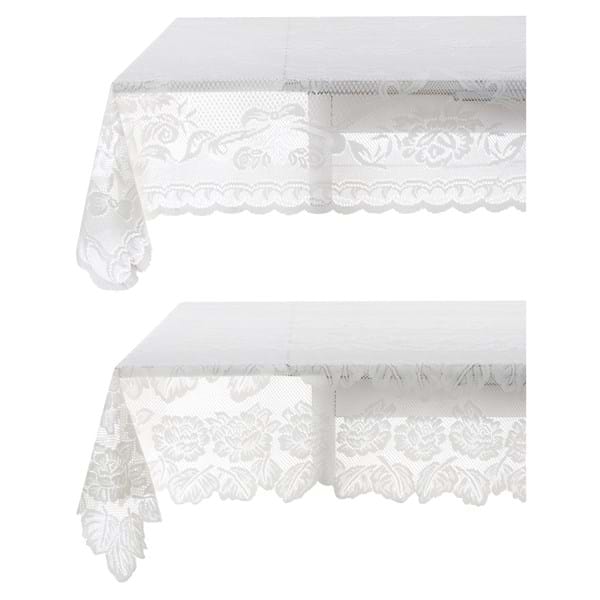 Blanc MariClò Tovaglia Fantasia Assortita in Poliestere Pizzo Bianco 160x220 cm.