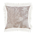 Blanc MariClò Cuscino La Mer Cushion in Cotone con Frange 45x45 cm.