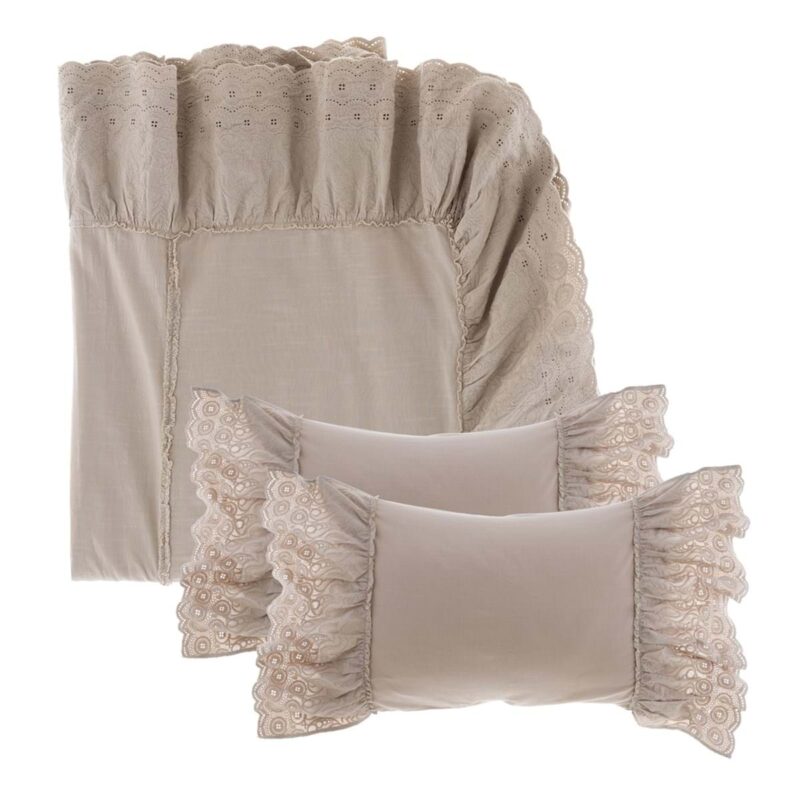 Blanc MariClò Set Copriletto Matrimoniale con Gale e 2 Copriguanciali Tintoretto Collection Beige 240x260 cm.