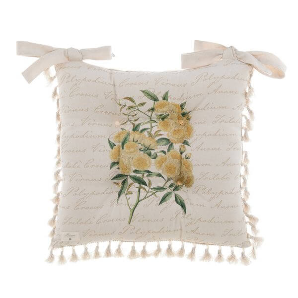 Blanc MariClò Cuscino Sedia Le Botanique Collection in Cotone 40x40 cm.