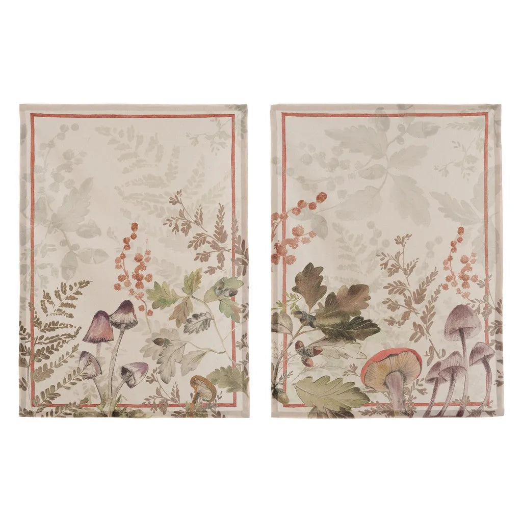 Blanc MariClò Set 2 Canovacci Assortiti Forêt Enchantée 50 x 70 cm.