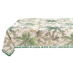 Blanc MariClò Tovaglia Tropicana Collection in Cotone con Fantasia Palme 160x160 cm.