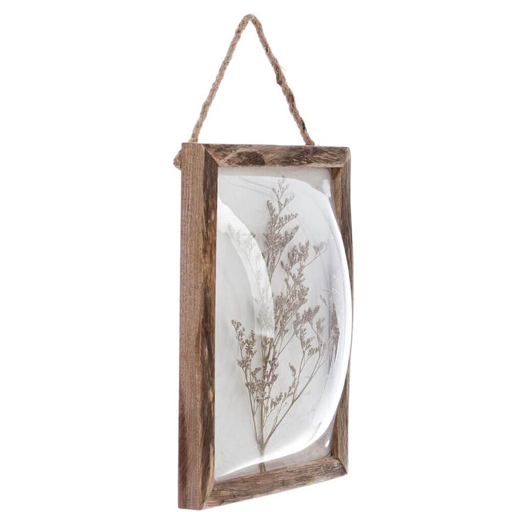 Blanc MariClò Quadro con Vetro Bombato e Fiori Secchi 35×25 cm.