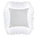 Blanc MariClò Cuscino con Balza in Tulle Dentelle Bijou Collection in Cotone Bianco 40x40 cm.