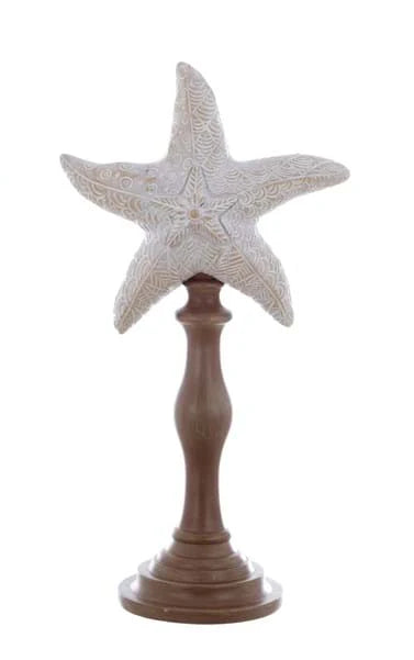 Blanc MariClò Decoro Cavalluccio Marino Anemone Collection in Resina 11x10x36,5 cm.