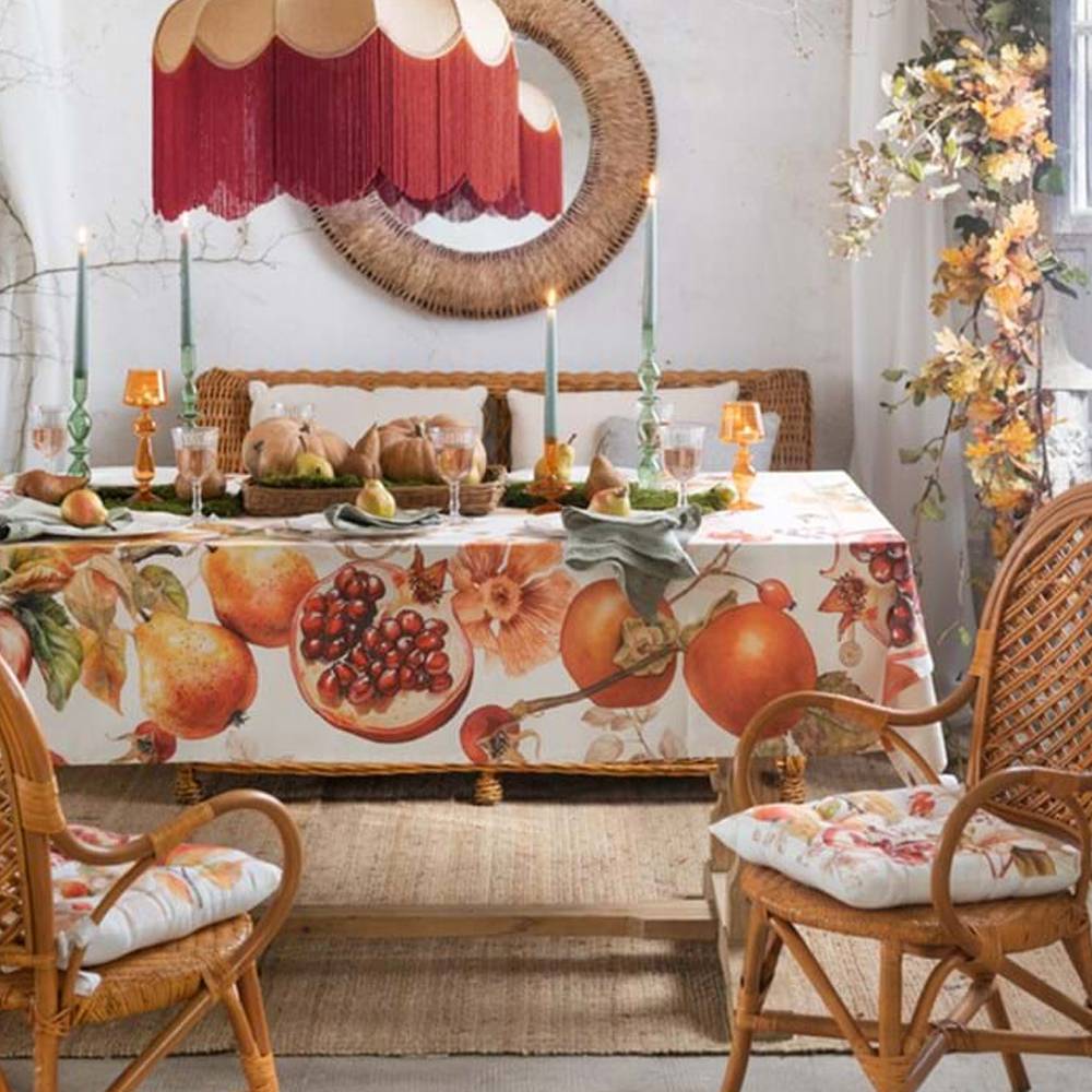 Blanc MariClò Tovaglia Rettangolare in Cotone Persimmon Collection 150x220 cm.