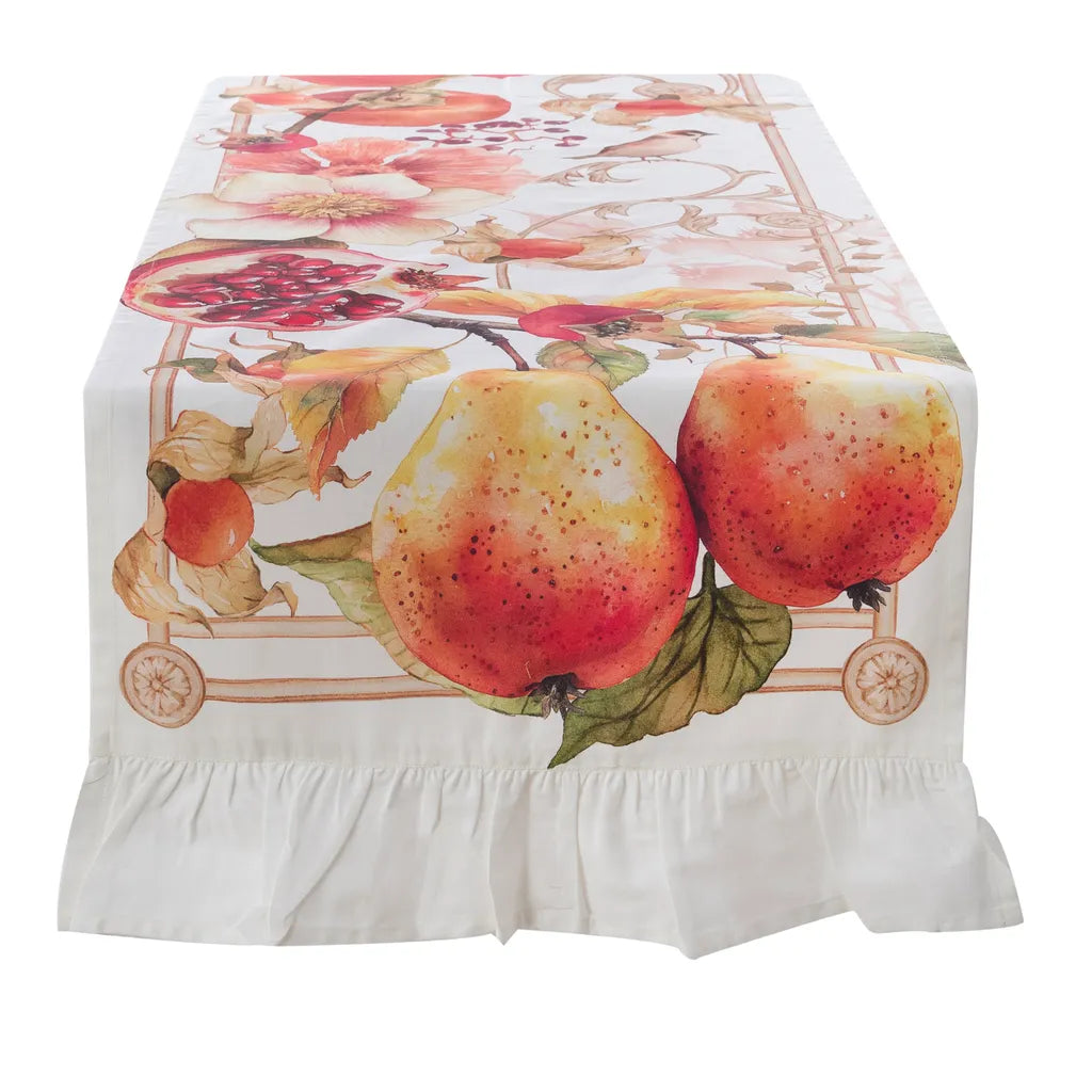 Blanc MariClò Runner con Gala in Cotone Persimmon Collection 50x160 cm.