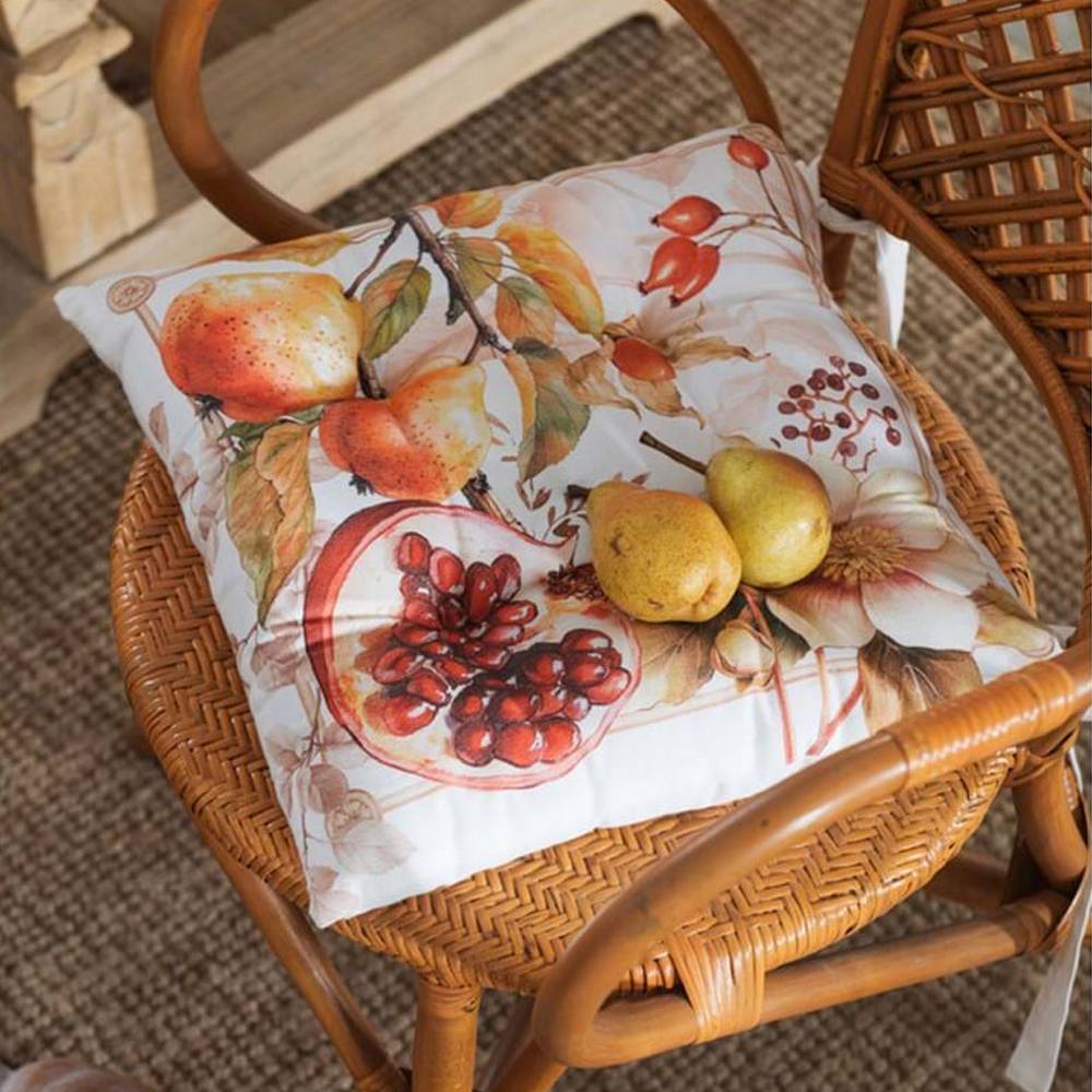 Blanc MariClò Cuscino per Sedia con Lacci Persimmon Collection 40x40 cm.