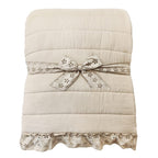 Blanc MariClò Trapunta Matrimoniale con Gala Acquerello di Sangallo Collection in Microfibra Beige 260x260 cm.