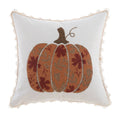 Blanc MariClò Cuscino Arredo Ricamato a Mano con Perline Zucca e Fiori 45x45 cm.