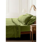 Blanc MariClò Completo Lenzuola Matrimoniale con Gala Vivienne Collection in 100% Cotone Verde 260x290 cm.