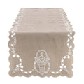 Blanc MariClò Runner Dentelle Collection Ricamato in Lino e Cotone 45x140 cm.
