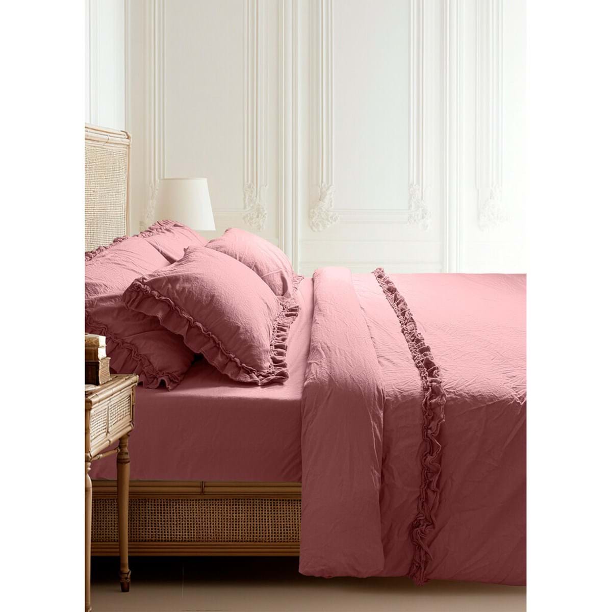 Blanc MariClò Parure Copripiumino Matrimoniale Voile Collection in 100% Cotone Rosa Antico 250x200 cm.