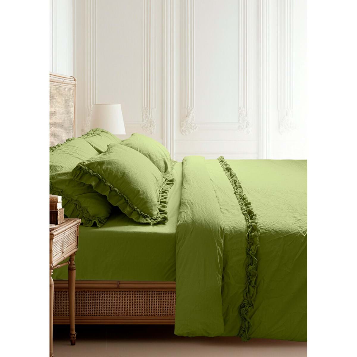 Blanc MariClò Parure Copripiumino Matrimoniale Voile Collection in 100% Cotone Verde 250x200 cm.