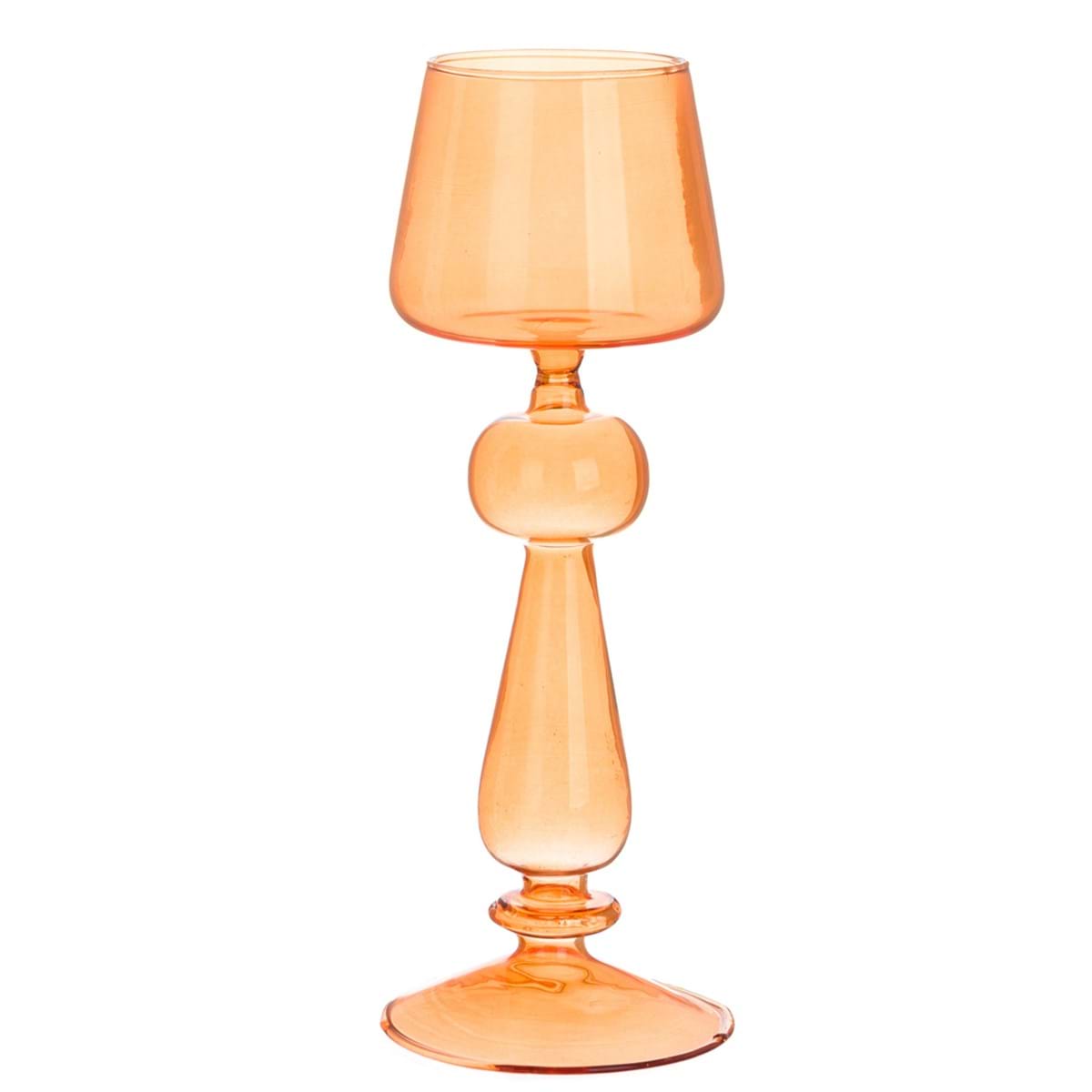 Blanc MariClò Portacandela Persimmon Collection in Vetro Arancio H. 23,5 cm. D. 8,5 cm.