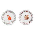 Blanc MariClò Set 2 Piatti Dessert Viridarium Collection in Ceramica Volpe e Scoiattolo D. 21 cm.