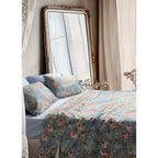 Blanc MariClò Completo Lenzuola Matrimoniale in Raso Rosalie Collection 300 TC Azzurro 260x290 cm.