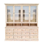 Blanc MariClò Mobile Vetrina con Base a Cassetti Vestigia Collection in Legno di Cedro 200x50x220 cm.