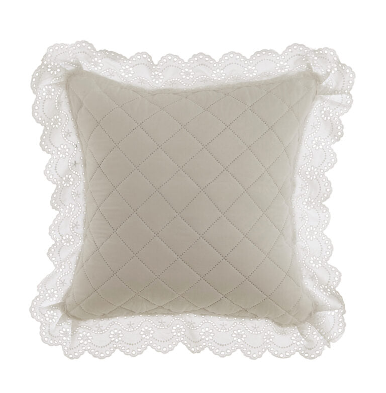 Cuscino con Gala Estate di Sangallo Collection 45x45 cm. Beige