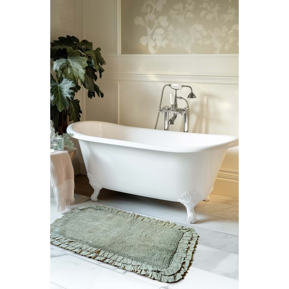 Tappeto con Doppia Gala Bagno Chiaro Collection 50x130 cm. Verde Chiaro