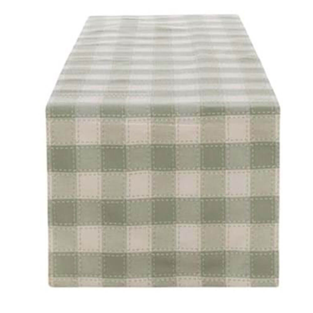 Blanc MariClò Runner Rami d'Amore Collection in Cotone Vichy Verde 45x140 cm.