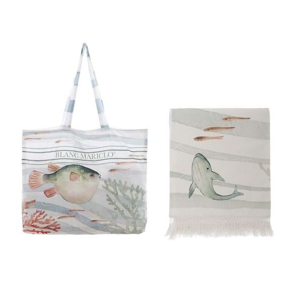 Set Telo Mare + Shopper Riviera Collection 85x180 cm.