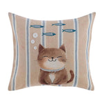 Blanc MariClò Cuscino Lovely Pets Gattino con Pesciolini in Cotone 45x45 cm.