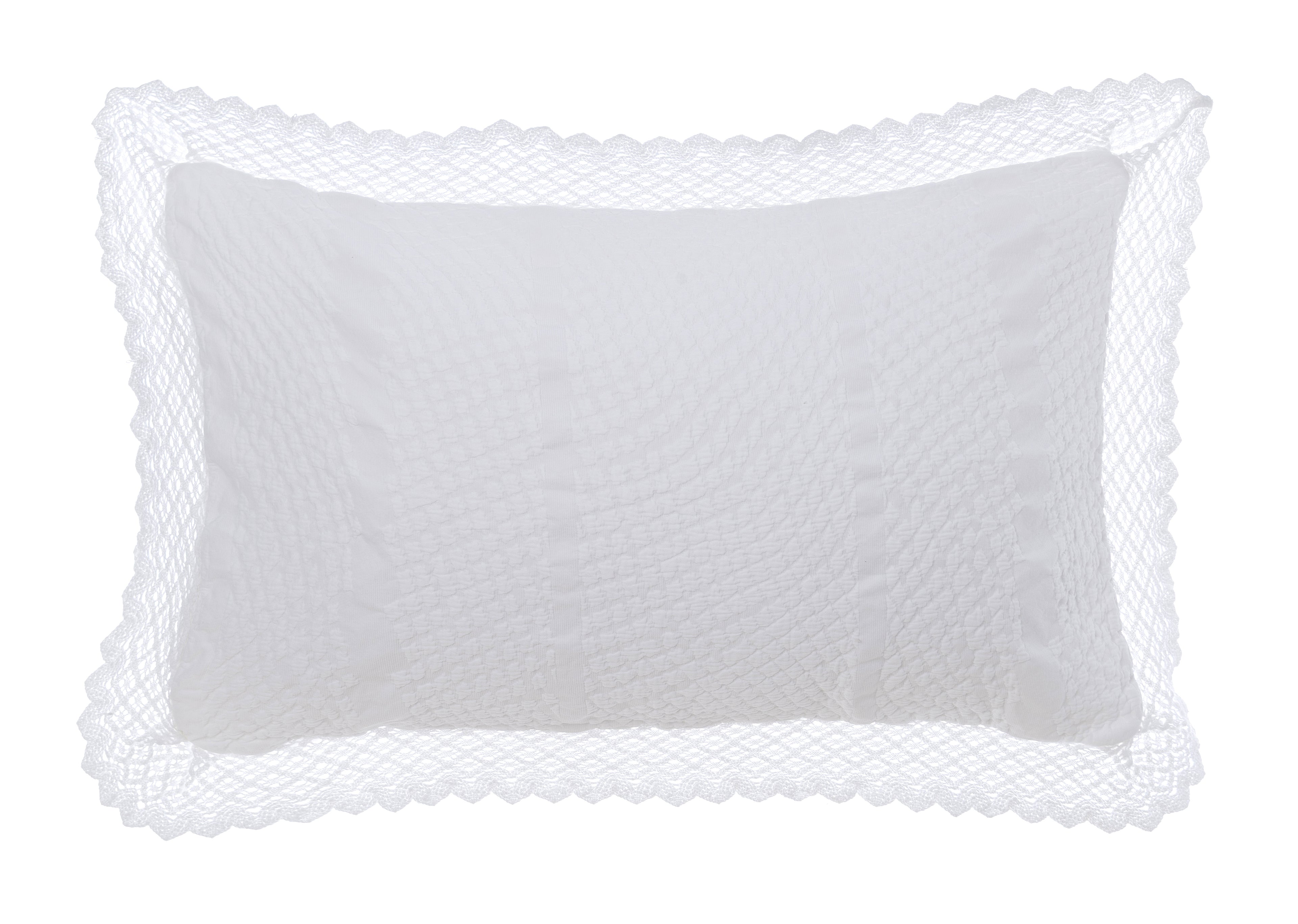 Copriguanciale con Pizzo Palazzo Collection 50x80 cm. Bianco