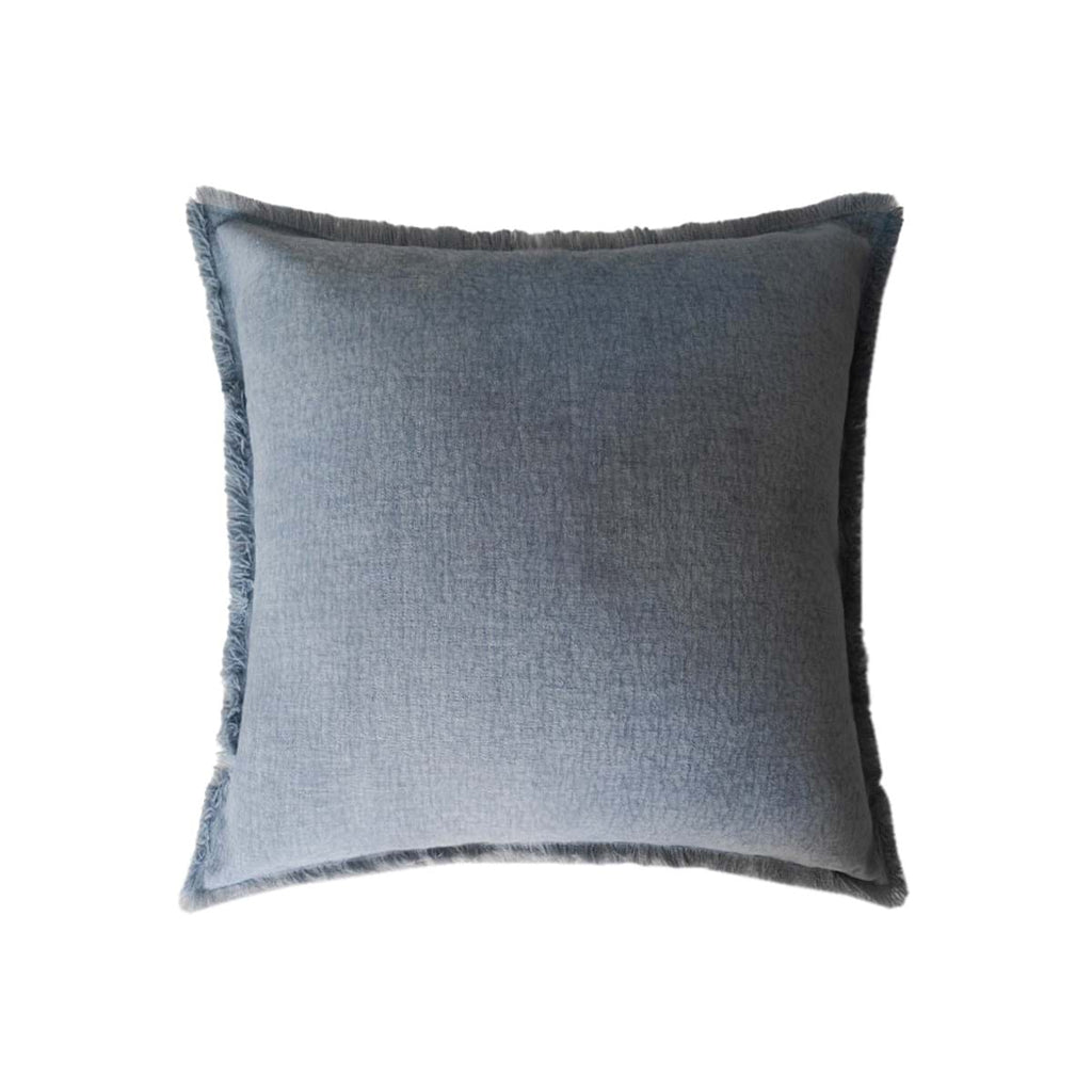 Cuscino con Frange Orangerie Collection 50x50 cm. Blu Polvere