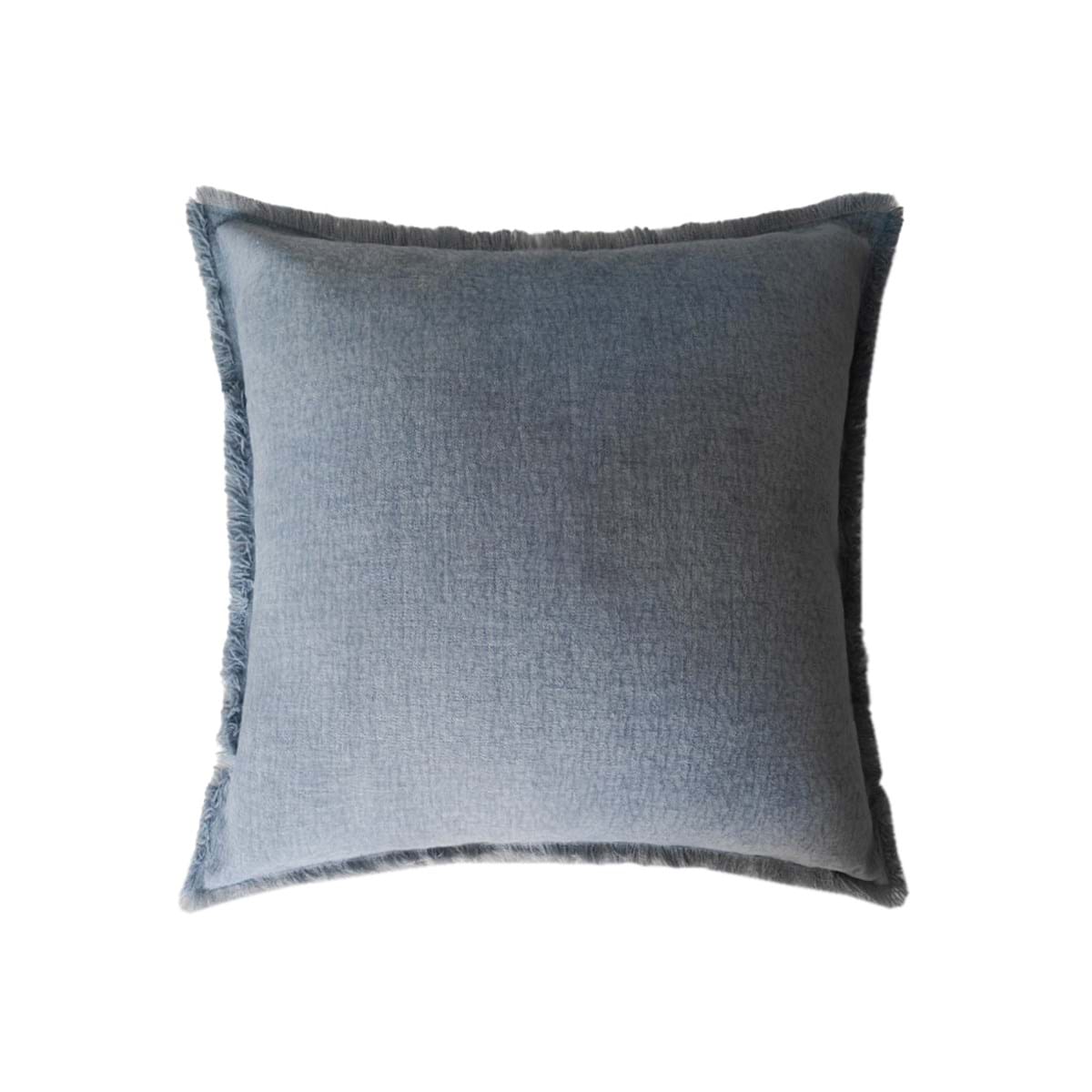 Cuscino con Frange Orangerie Collection 50x50 cm. Blu Polvere