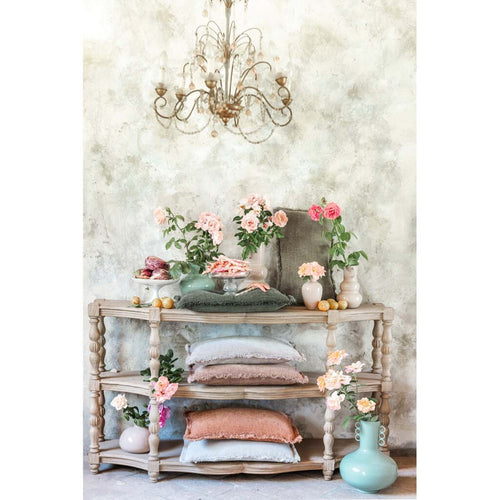 Blanc MariClò Cuscino con Frange Orangerie Collection Naturale 30x50 cm.