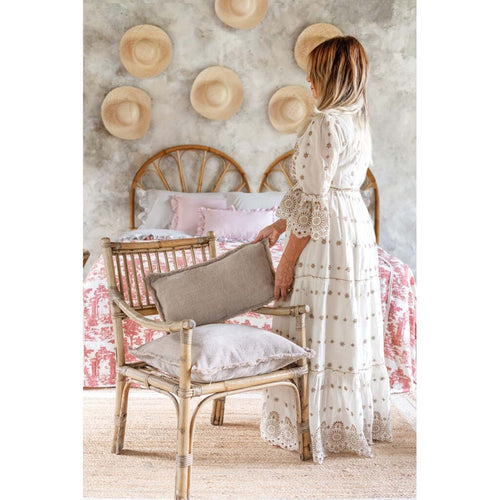Blanc MariClò Cuscino con Frange Orangerie Collection Tortora 50x50 cm.