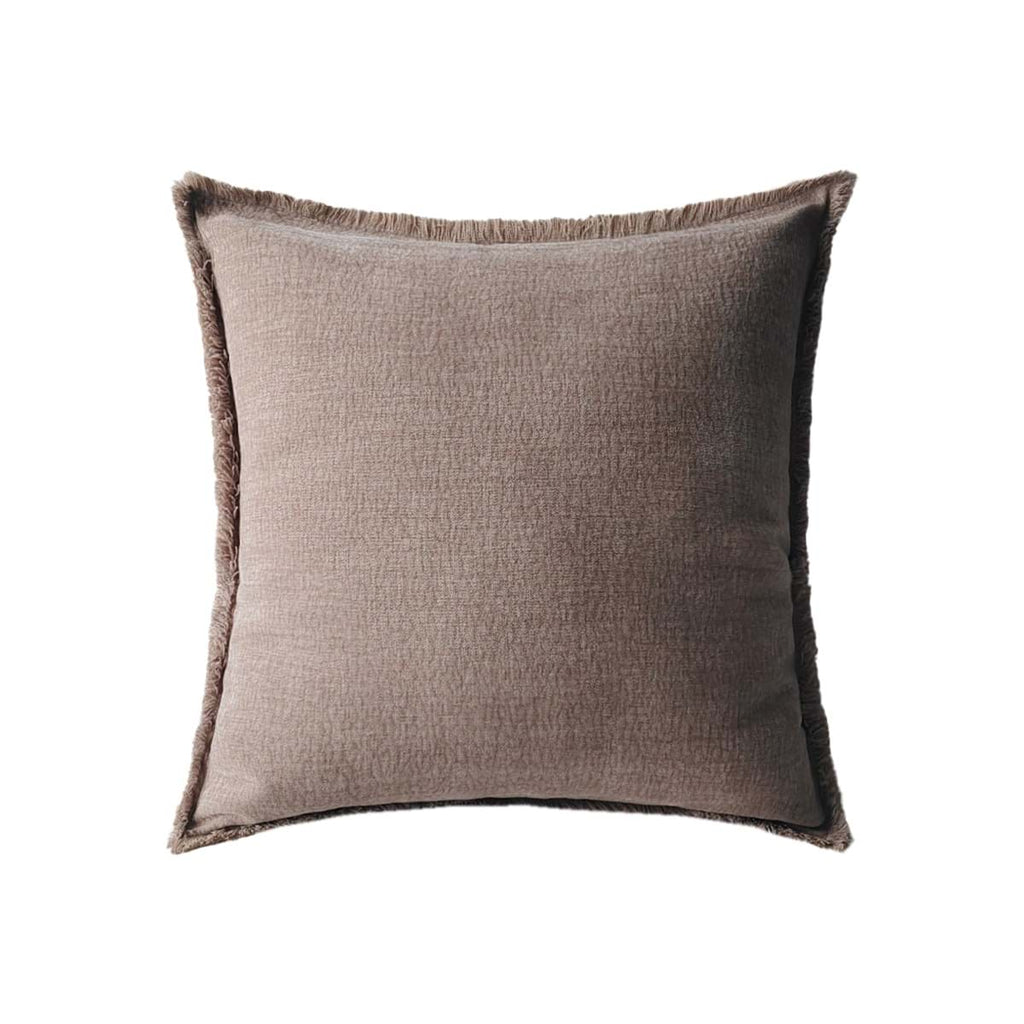 Cuscino con Frange Orangerie Collection 50x50 cm. Tortora