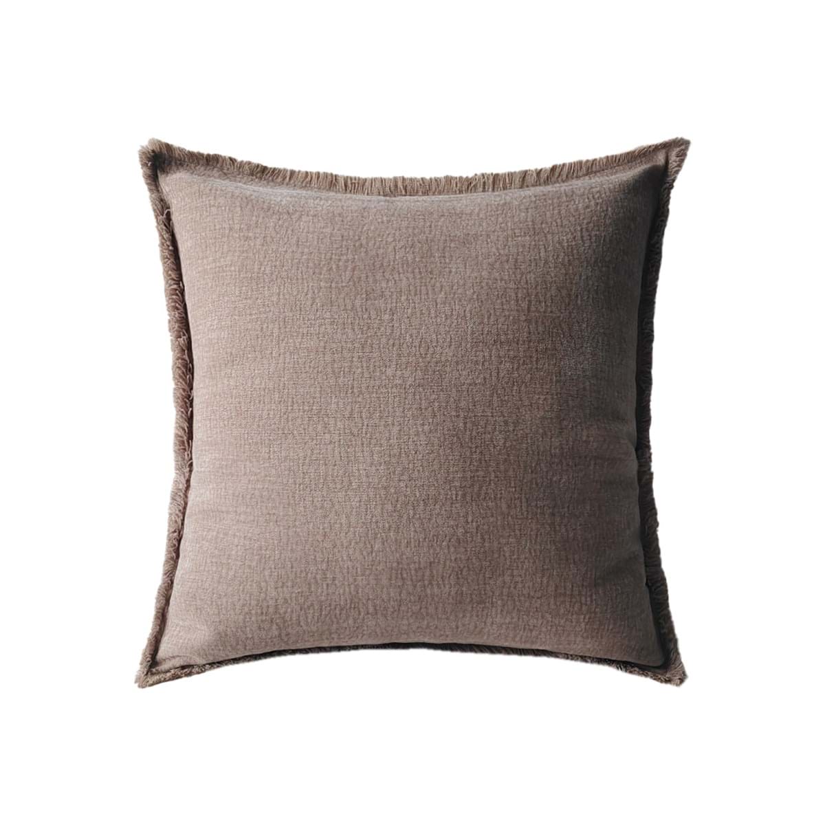 Cuscino con Frange Orangerie Collection 50x50 cm. Tortora